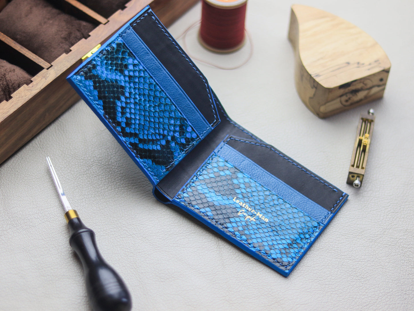 LARSON -  CERULEAN BLUE PYTHON SKIN