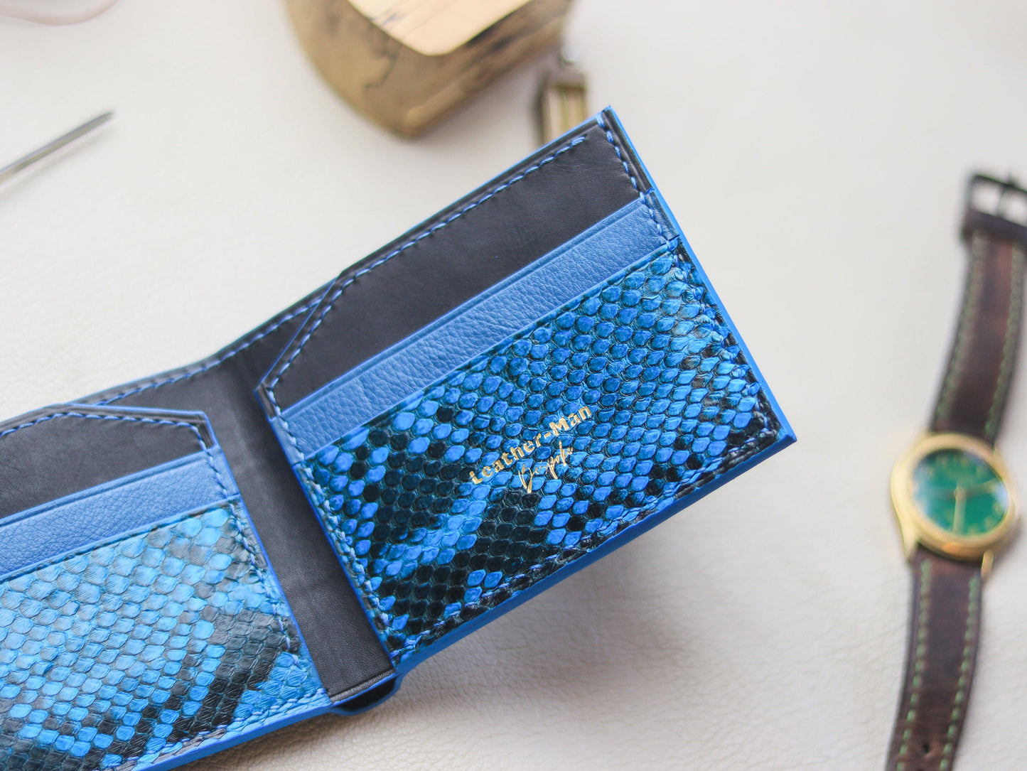 LARSON -  CERULEAN BLUE PYTHON SKIN