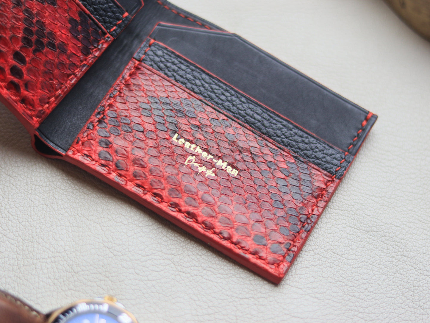 LARSON -  VENETIAN RED PYTHON SKIN