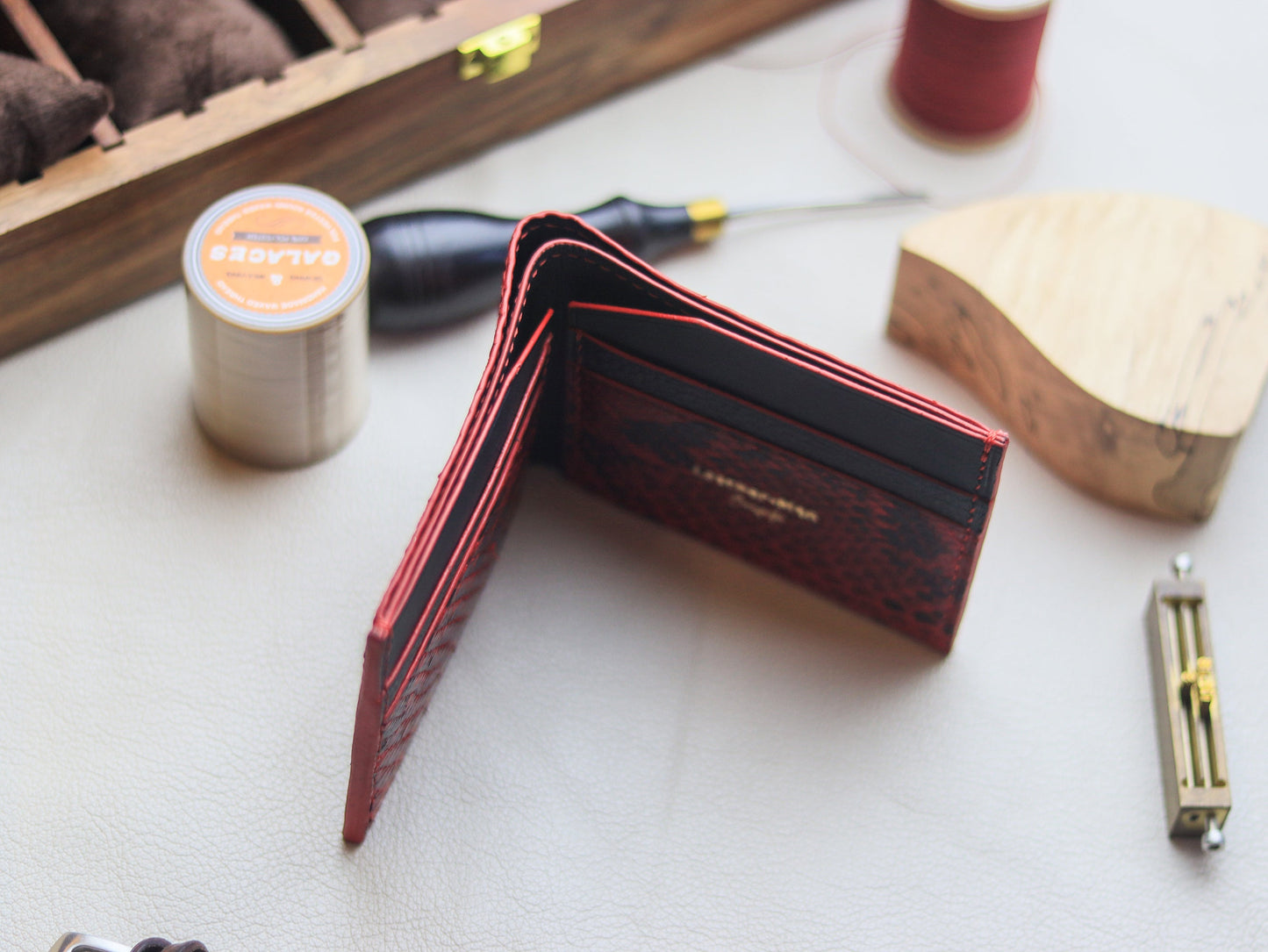 LARSON -  VENETIAN RED PYTHON SKIN