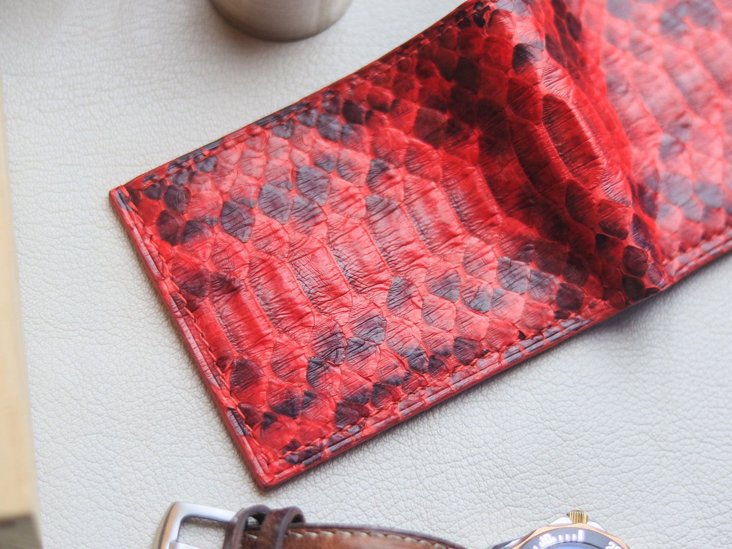 LARSON -  VENETIAN RED PYTHON SKIN
