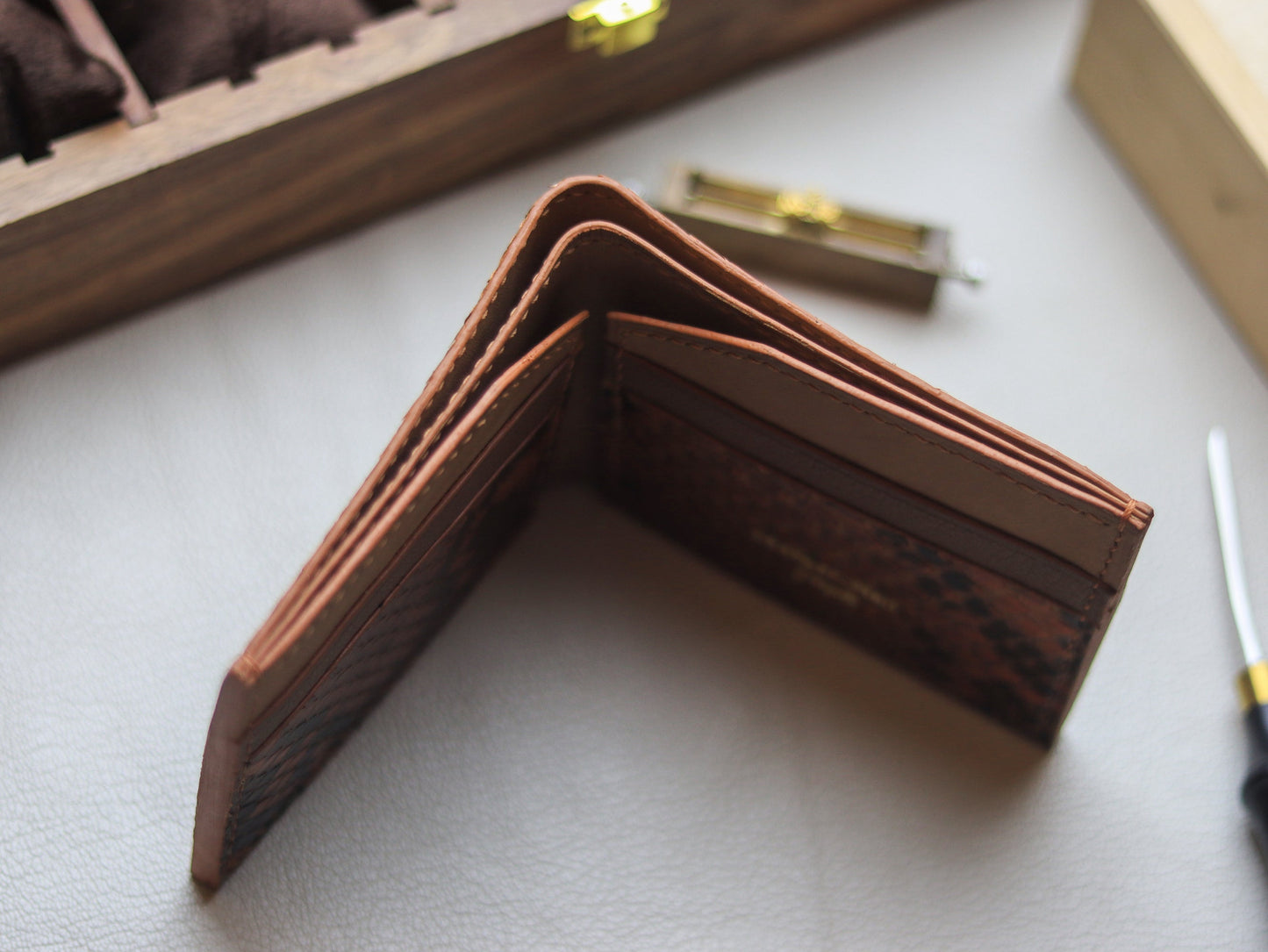 LARSON -  COPPER BROWN PYTHON SKIN